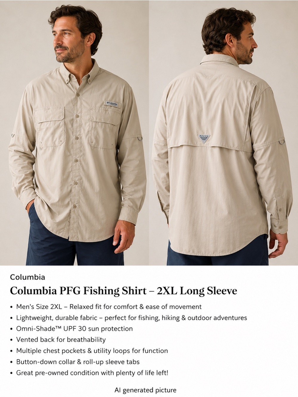 Columbia PFG Fishing Shirt – 2XL Long Sleeve